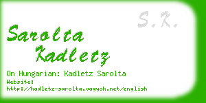 sarolta kadletz business card